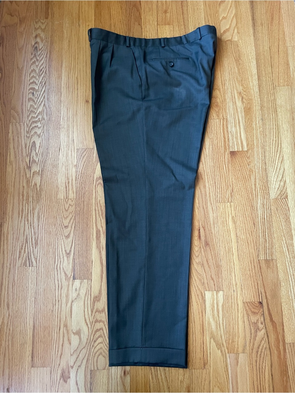 Ralph Lauren Men's Dark Gray Pleated Wool Dress Pants